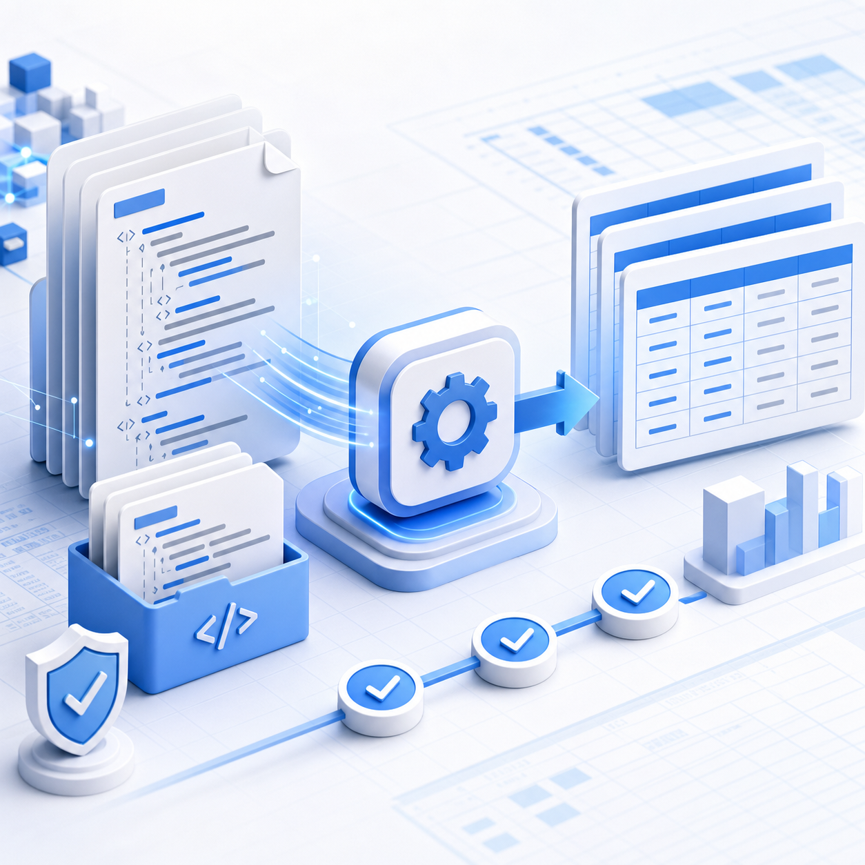 Illustration of XBRL XML documents converting into XBRL-CSV tables